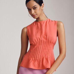 Anthropologie The Della Pleated-Waist Shell Top